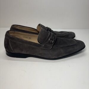 Magnanni Mens Loafers US 6.5 EU 39 Gray Suede Slip On Dress Shoes Luxury Spain